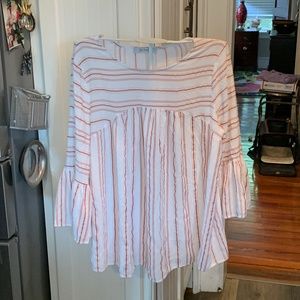 Pink Striped Women's Top